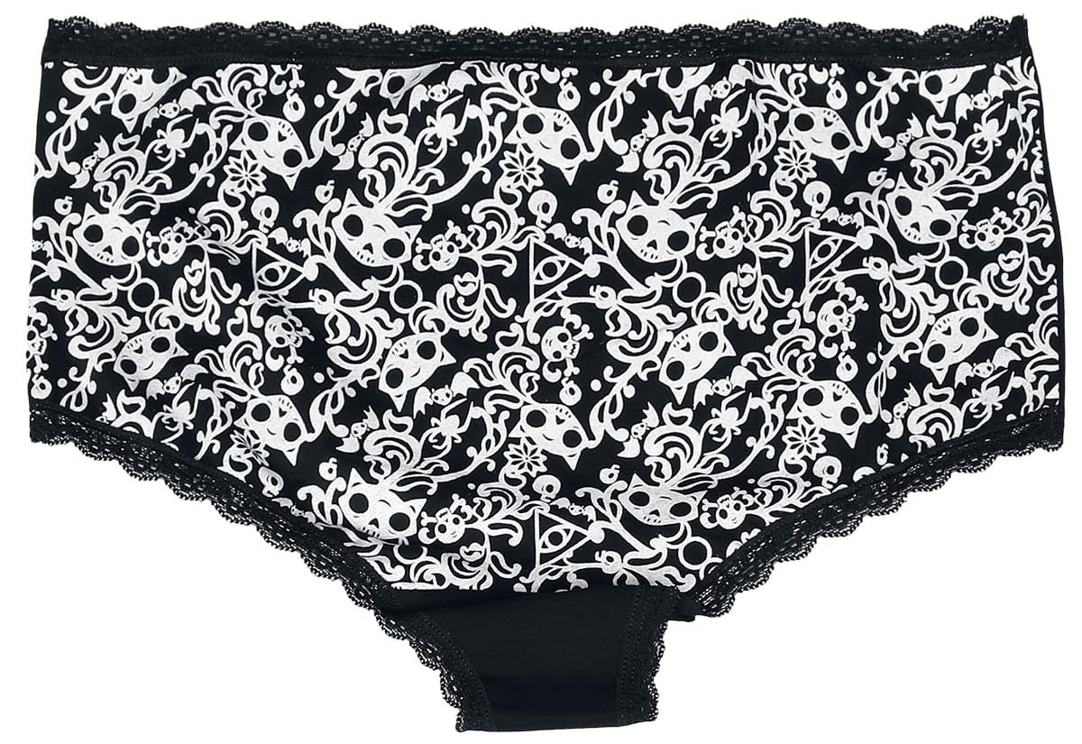 Gothicana by EMP Set 3 Slip donna pizzo nero gothic