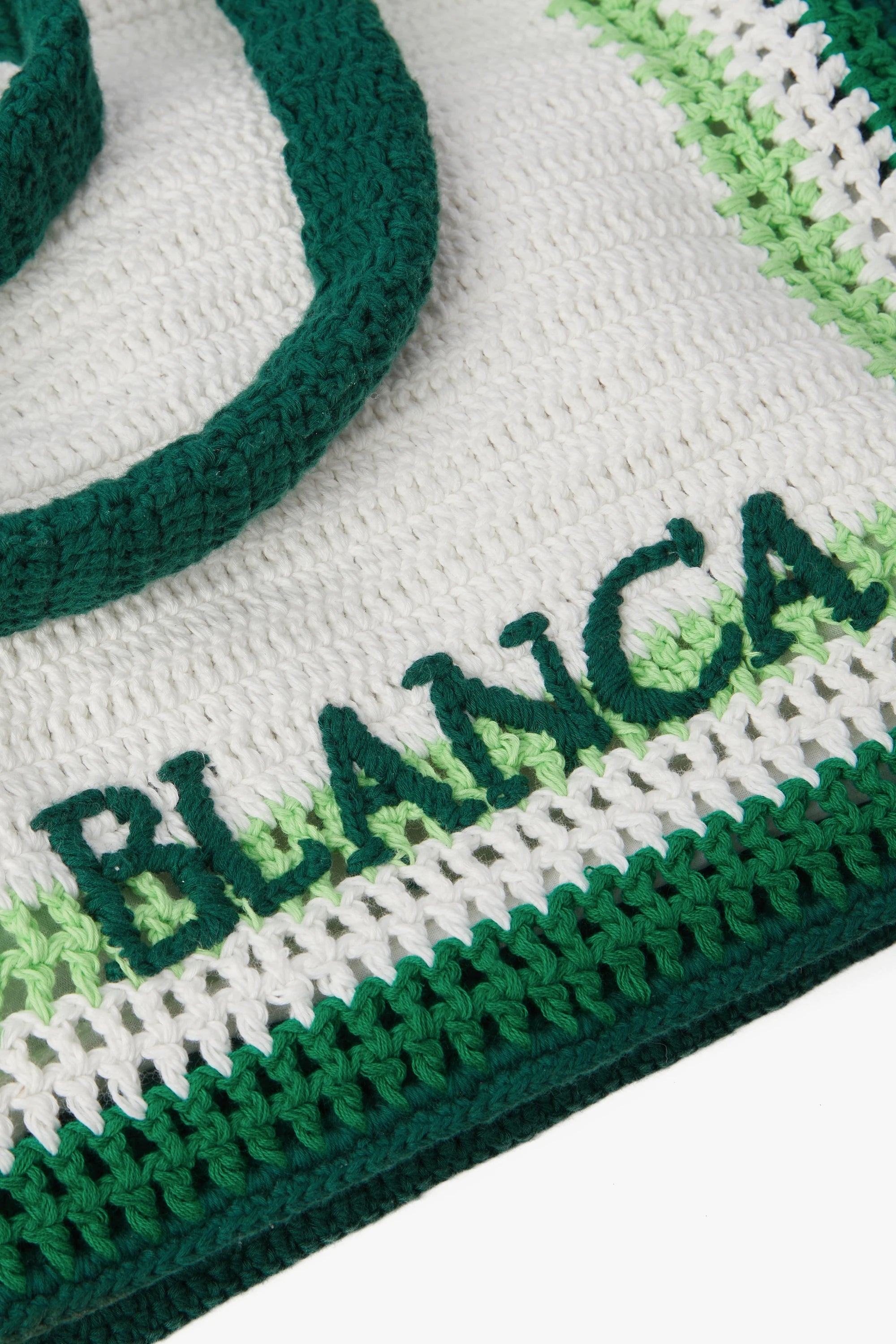Casablanca Crochet tote borsa cotone bianco verde