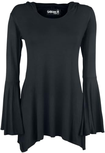 Gothicana by EMP maglia maniche lunghe nera S orlo a punta