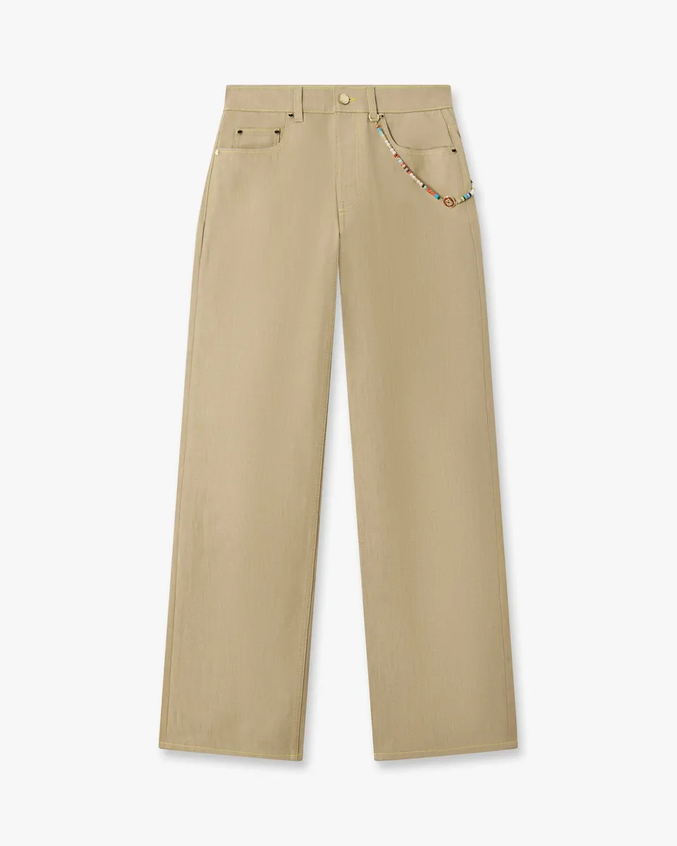 Casablanca Desert Canvas Jeans Donna Beige Cotone