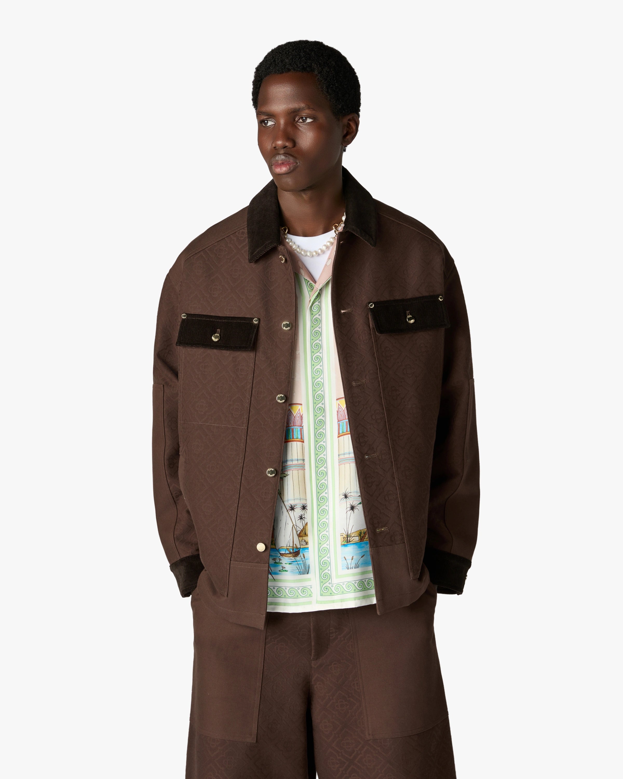 Casablanca Workwear Safari giacca safari marrone cotone