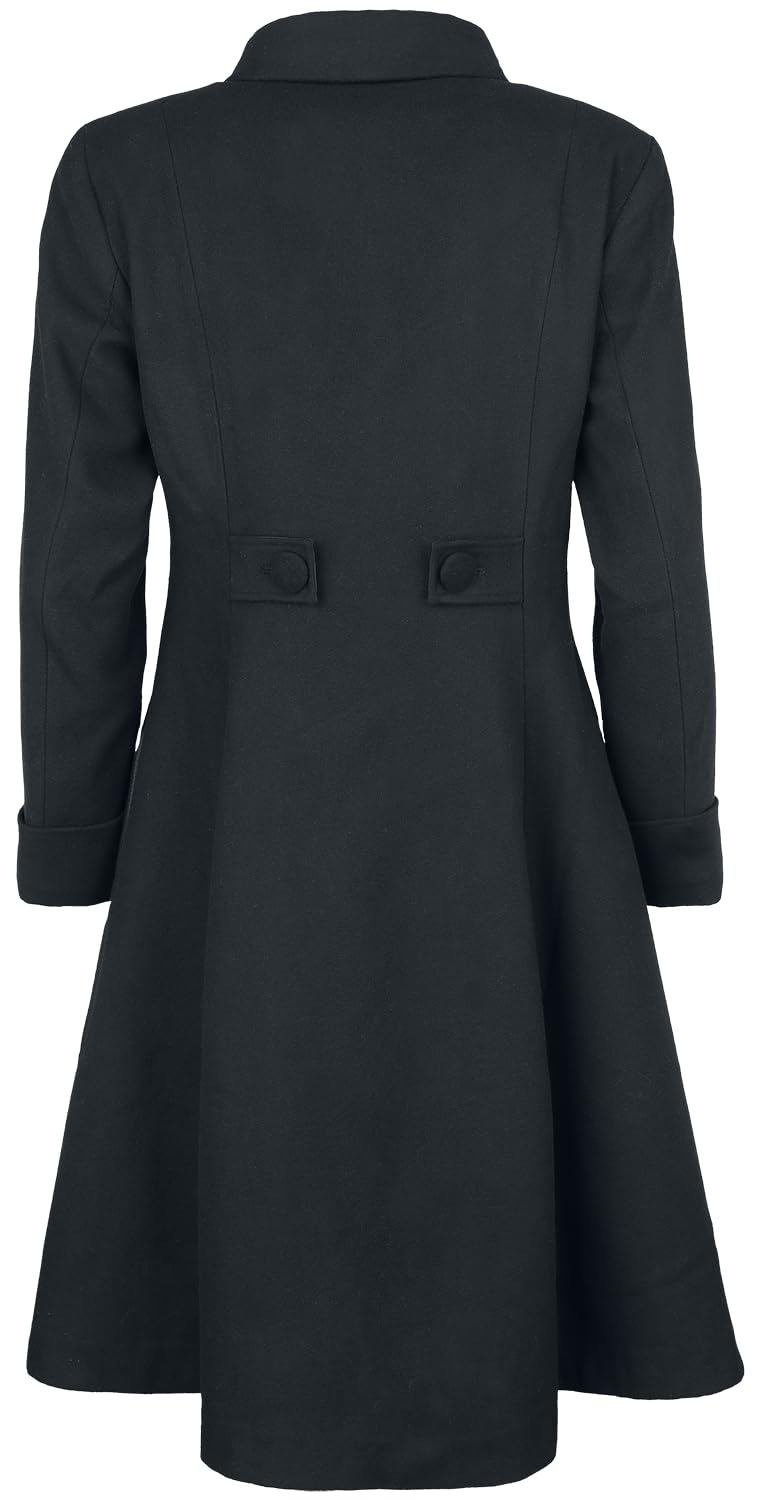 Gothicana by EMP Cappotto Nero Doppia Abbottonatura Taglia L