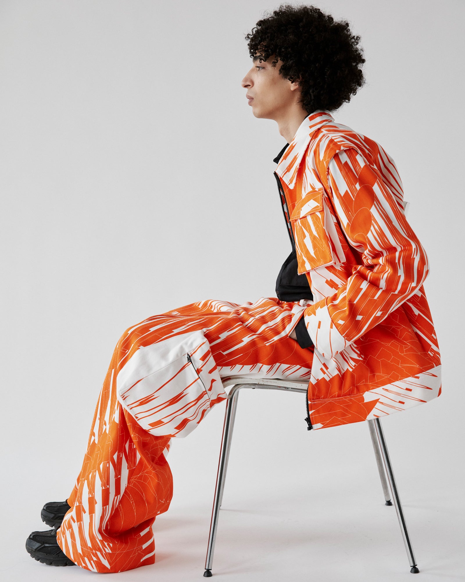 Noskra Brutal Printed 3D pantaloni cargo cotone