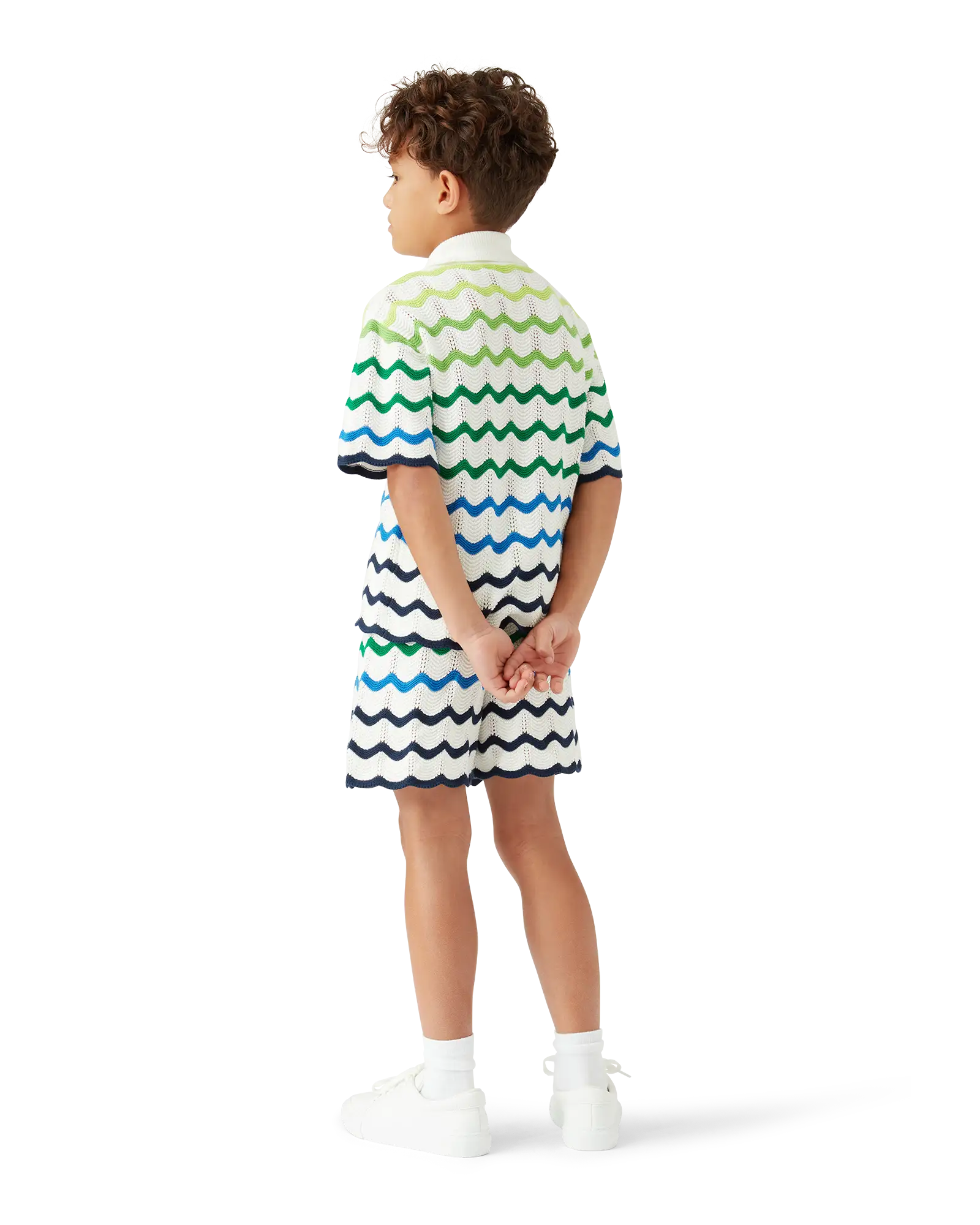 Casablanca Gradient Wave camicia bambino verde cotone