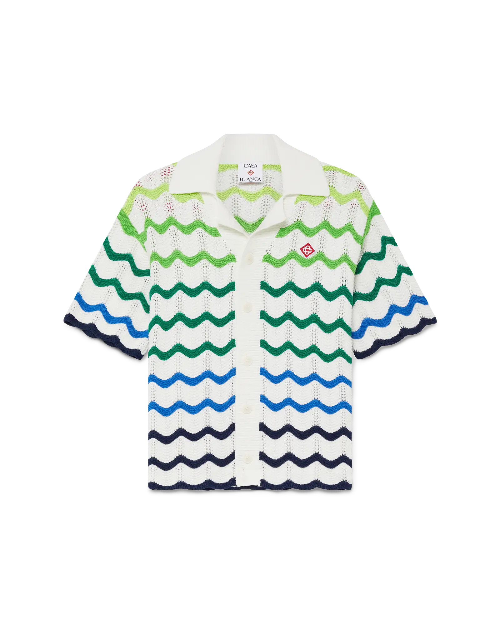 Casablanca Gradient Wave camicia bambino verde cotone