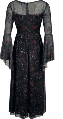 Gothicana by EMP Abito Lungo Nero stampa all-over taglia M