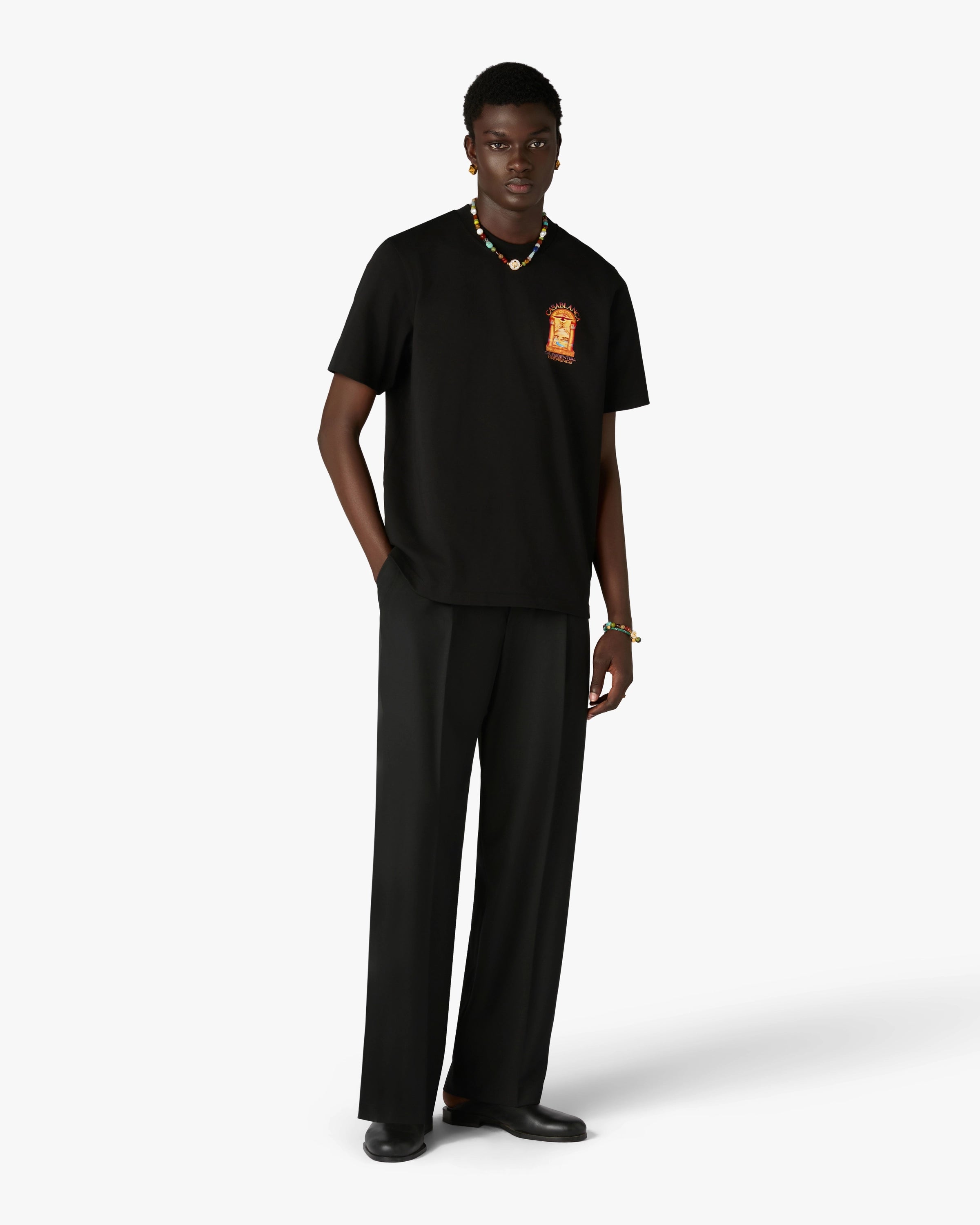 Casablanca Hermons Mirage t-shirt nera cotone organico