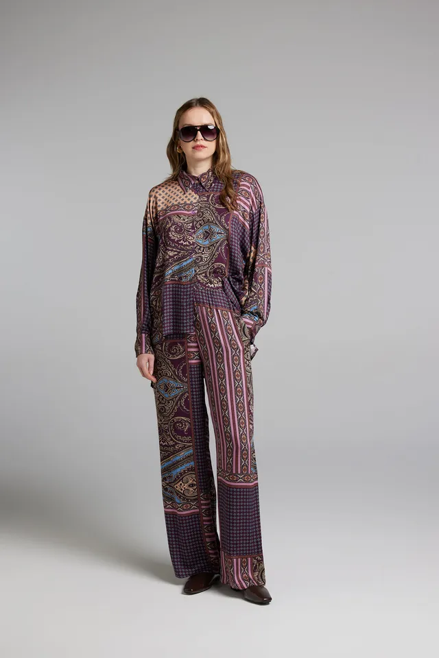 Sarah Chole 27954 Pantalone Fluido Elastico Diagonale