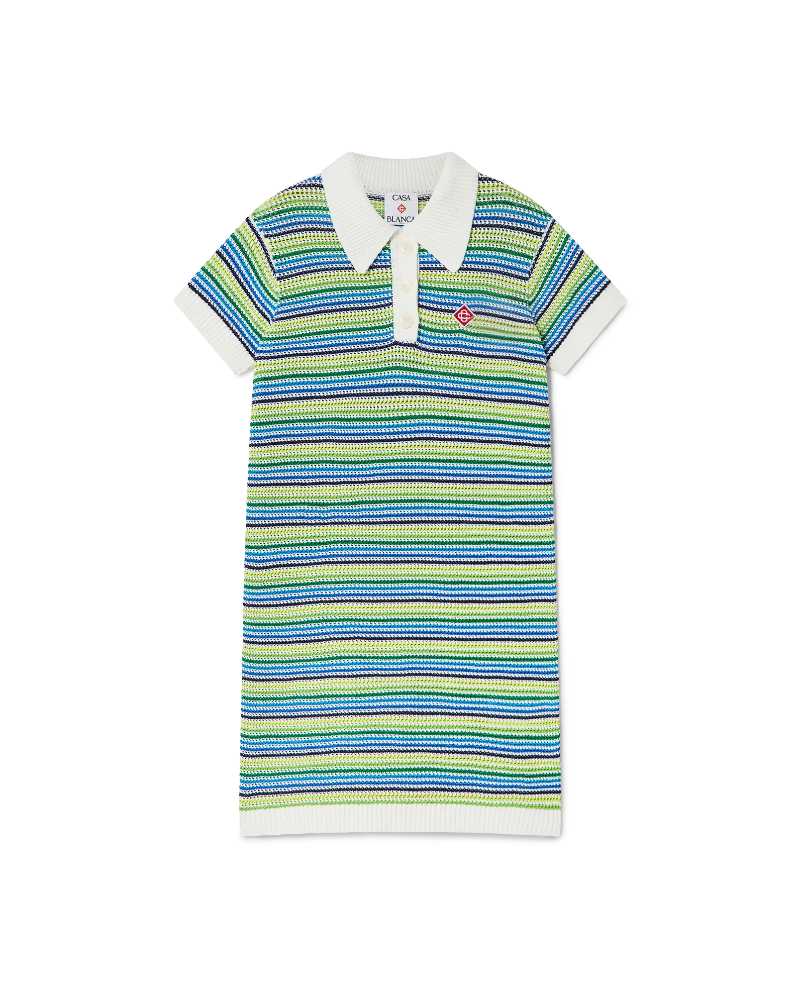 Casablanca Stripe abito bambina verde cotone