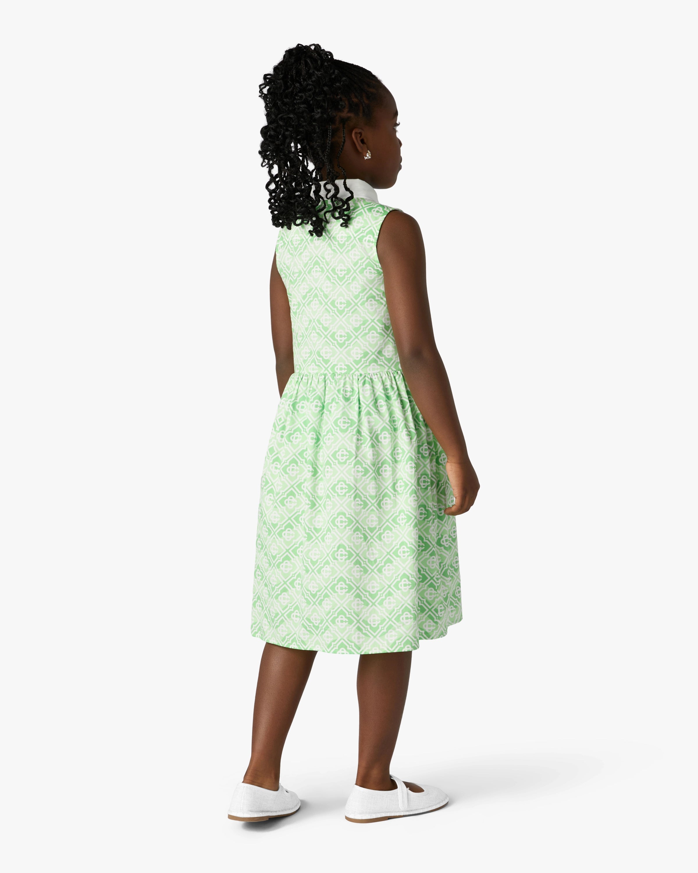 Casablanca Children's Wavy Monogram Dress vestito bimba verde