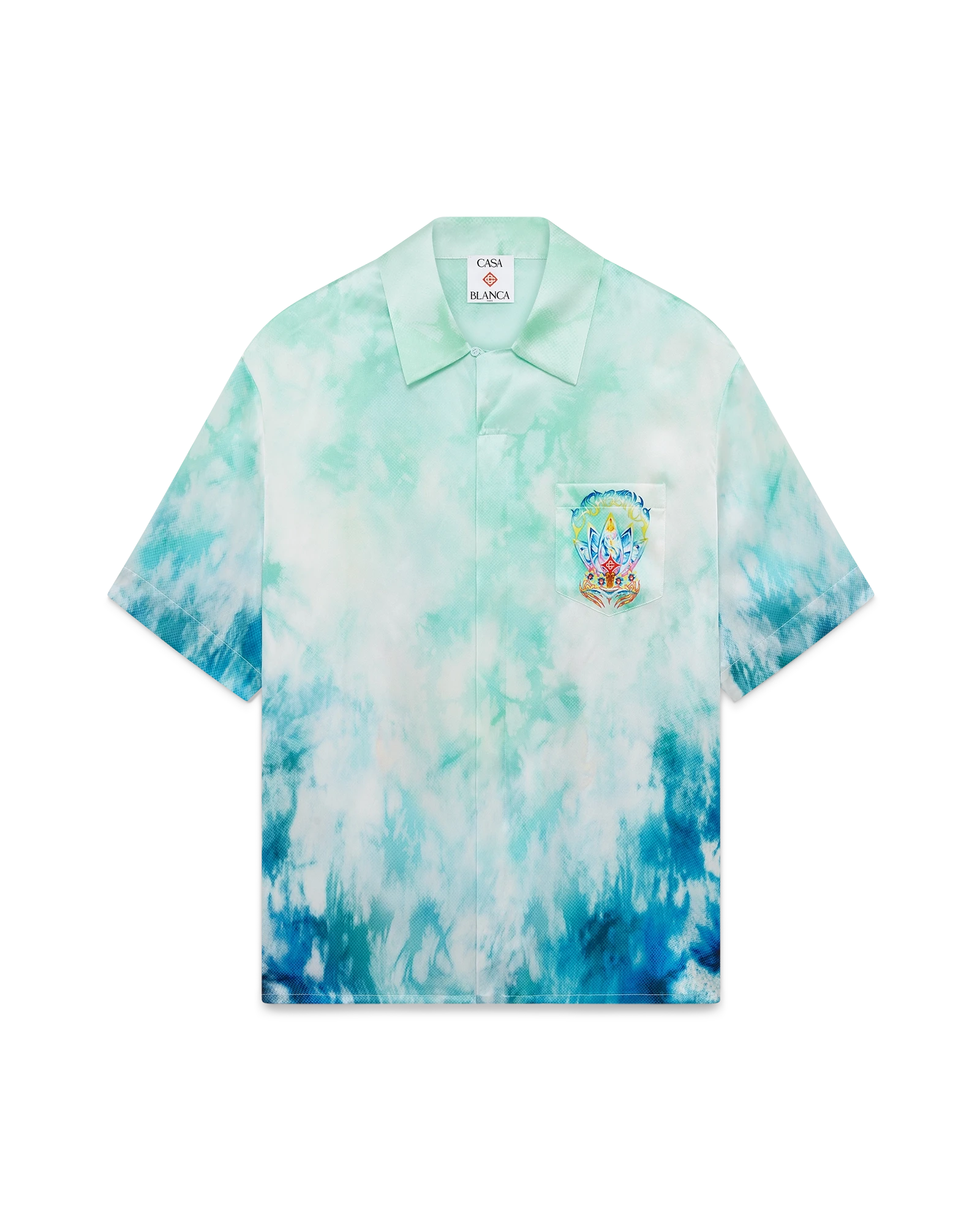 Casablanca Surf Lotus camicia seta multicolore