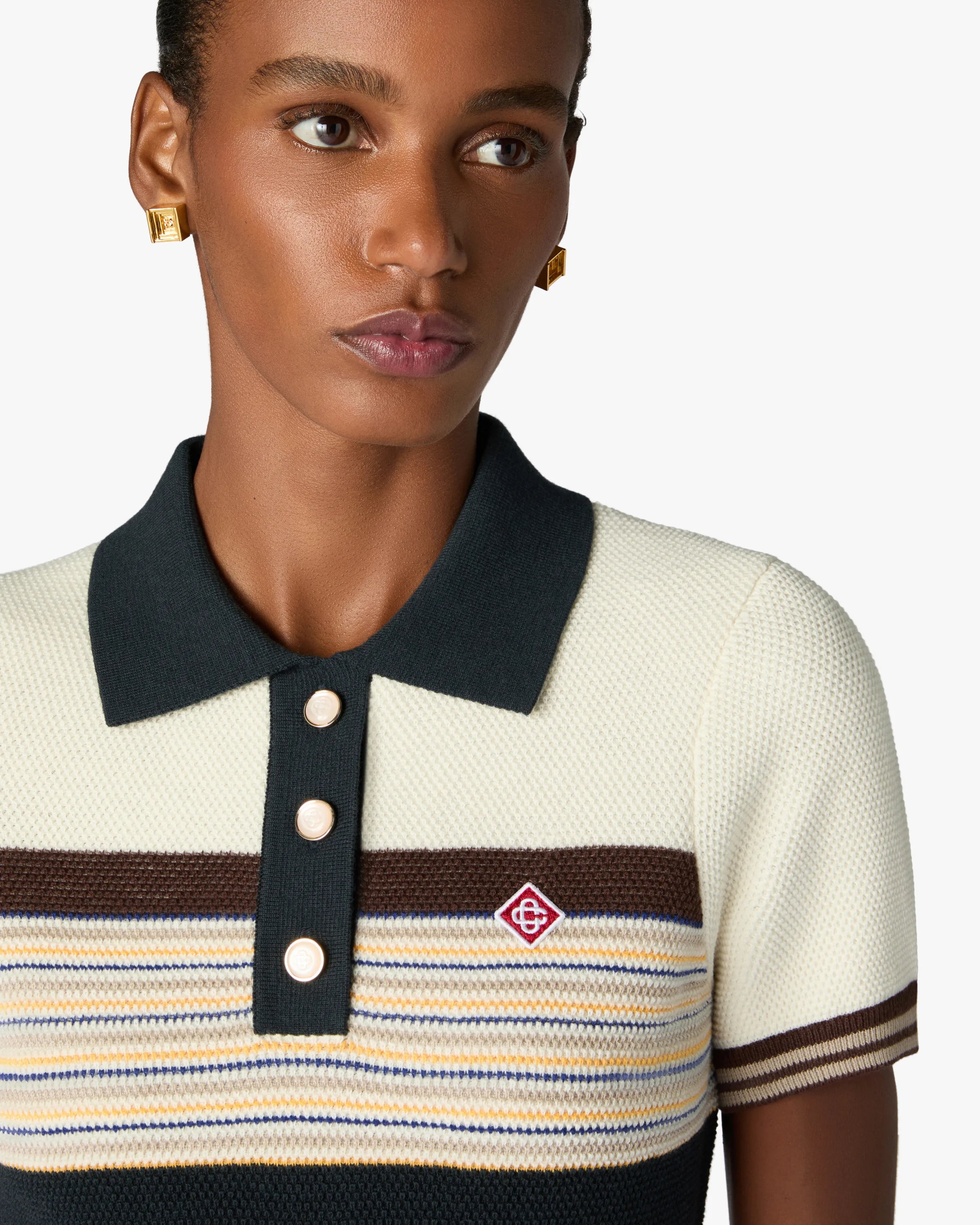 Casablanca Café Culture abito mini polo navy lana