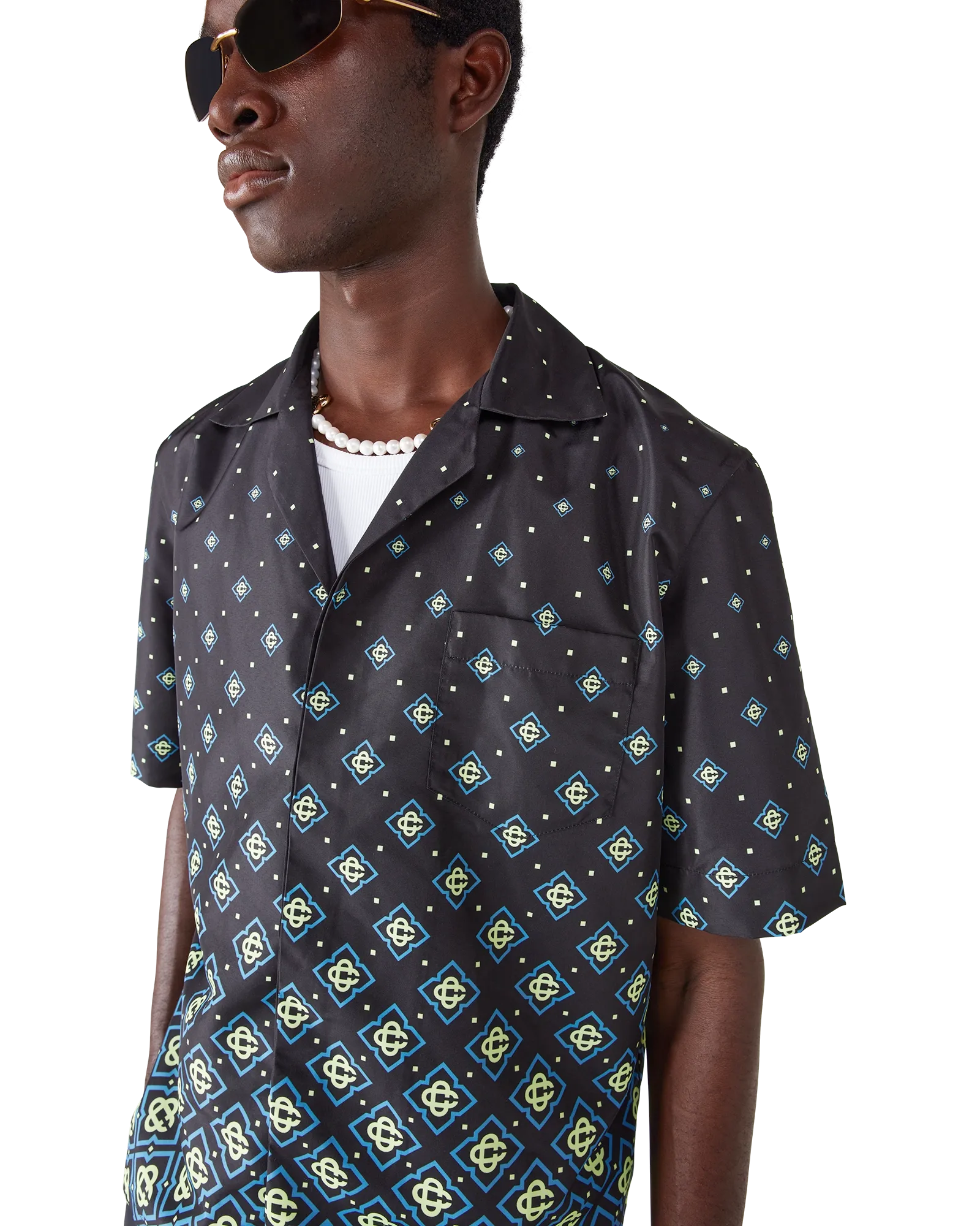 Casablanca Degrade Monogram Camicia Mare Nera