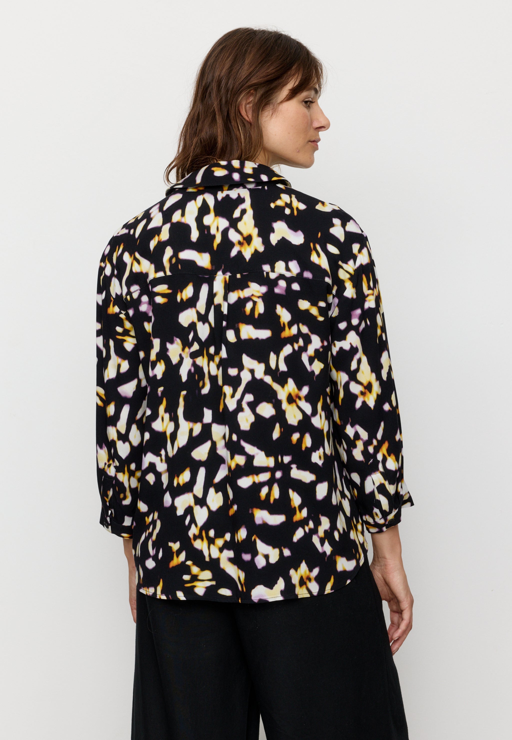 Recolution Cypress Blurry camicia nera viscosa