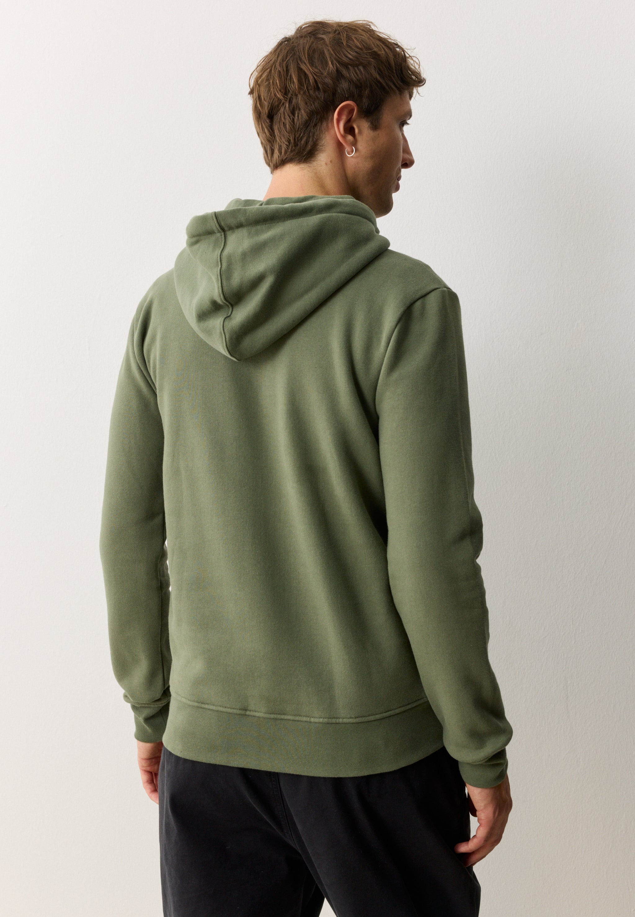 Recolution Birch felpa con zip dark khaki cotone bio