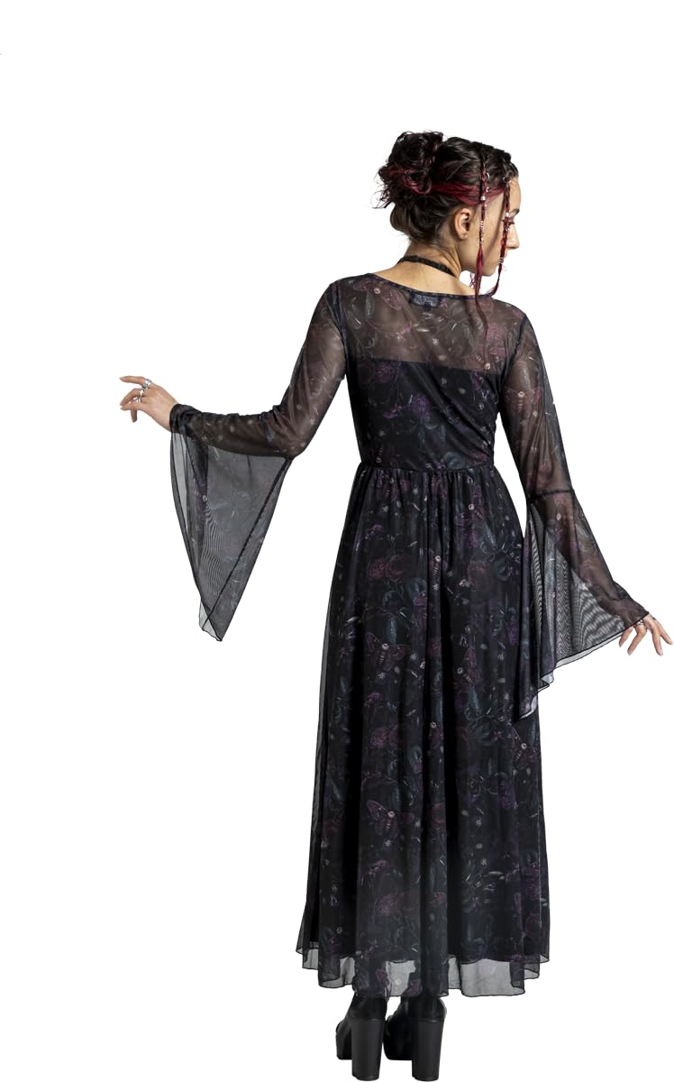 Gothicana by EMP Abito Lungo Nero stampa all-over taglia M