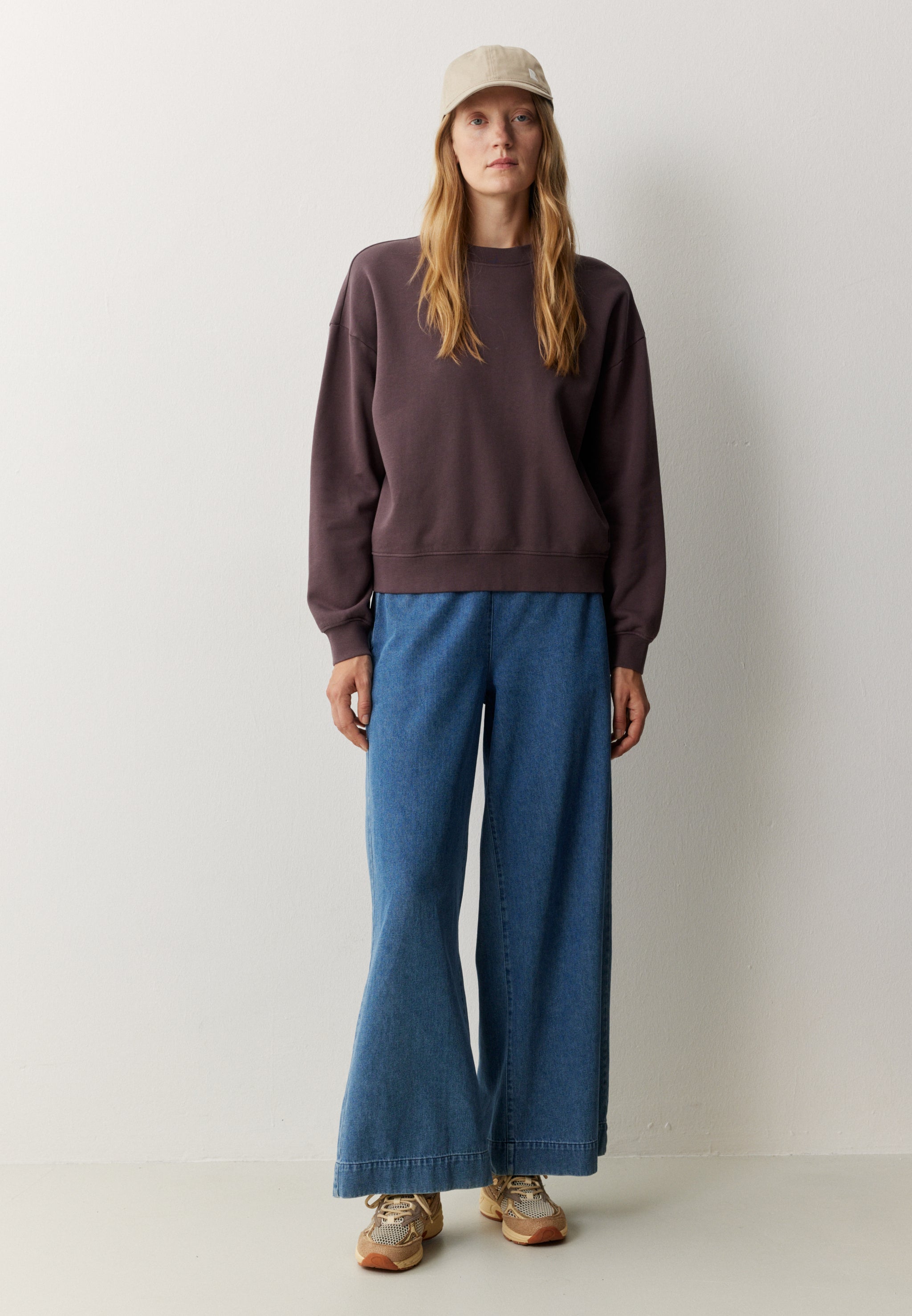 Recolution NERINE felpa dark grape cotone bio loose fit