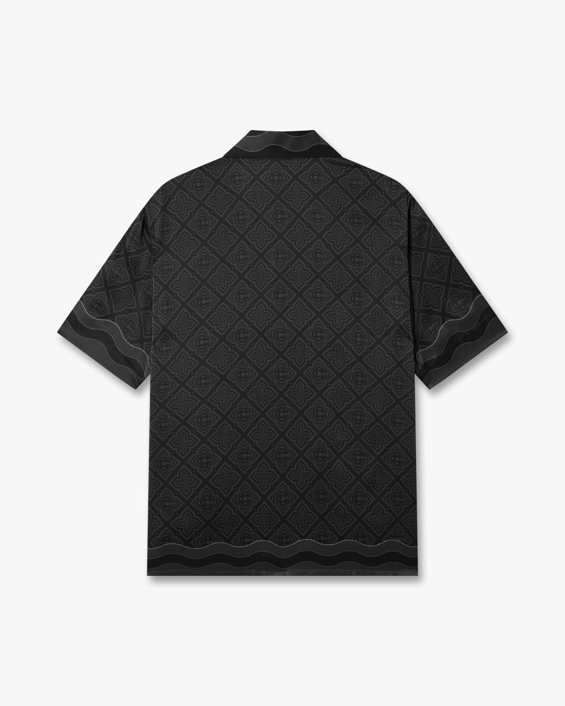 Casablanca Radiating Monogram camicia nera seta uomo