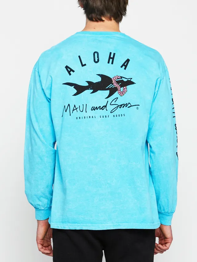 Maui and Sons Aloha Shark maglia uomo azzurra cotone