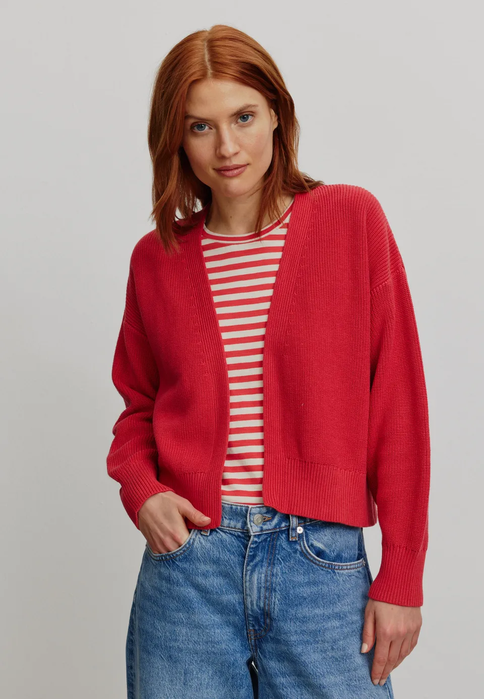 Recolution Moringa cardigan cotone bio rosso comodo