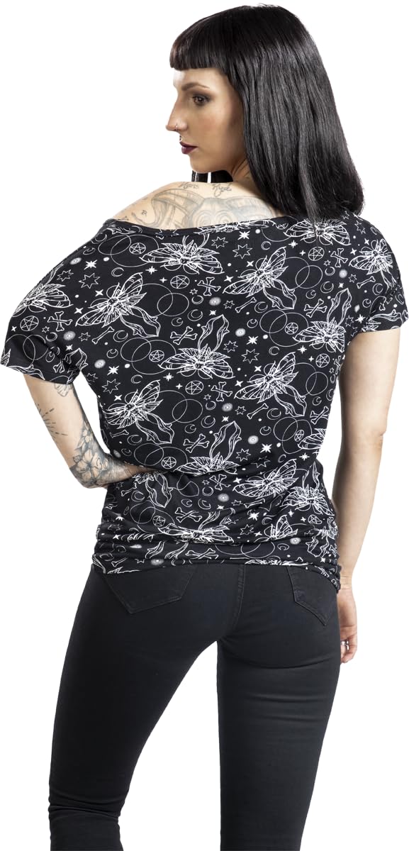 Gothicana by EMP T-Shirt Nero Stampa Totale Donna