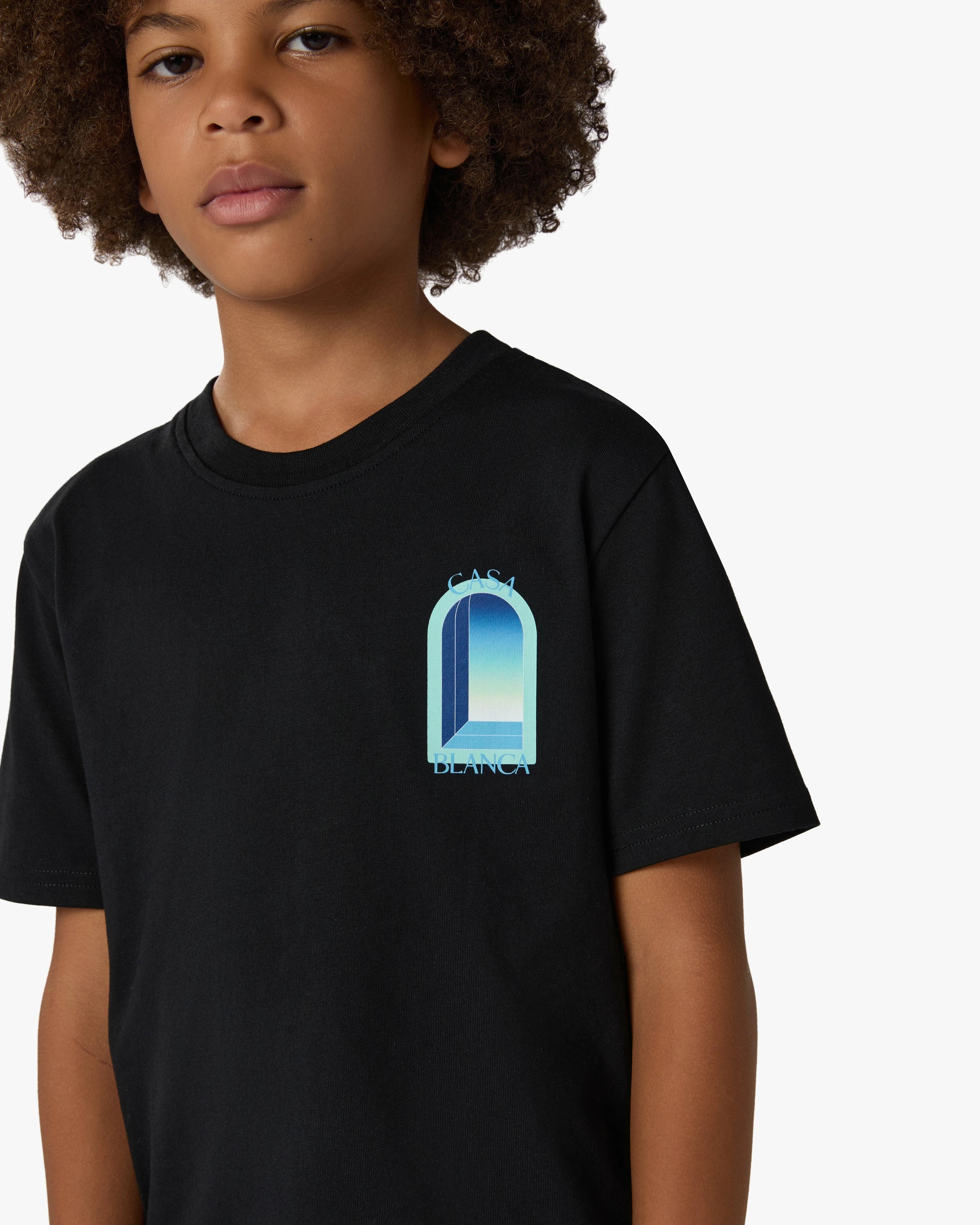 Casablanca Gradient Arch t-shirt nera bambino