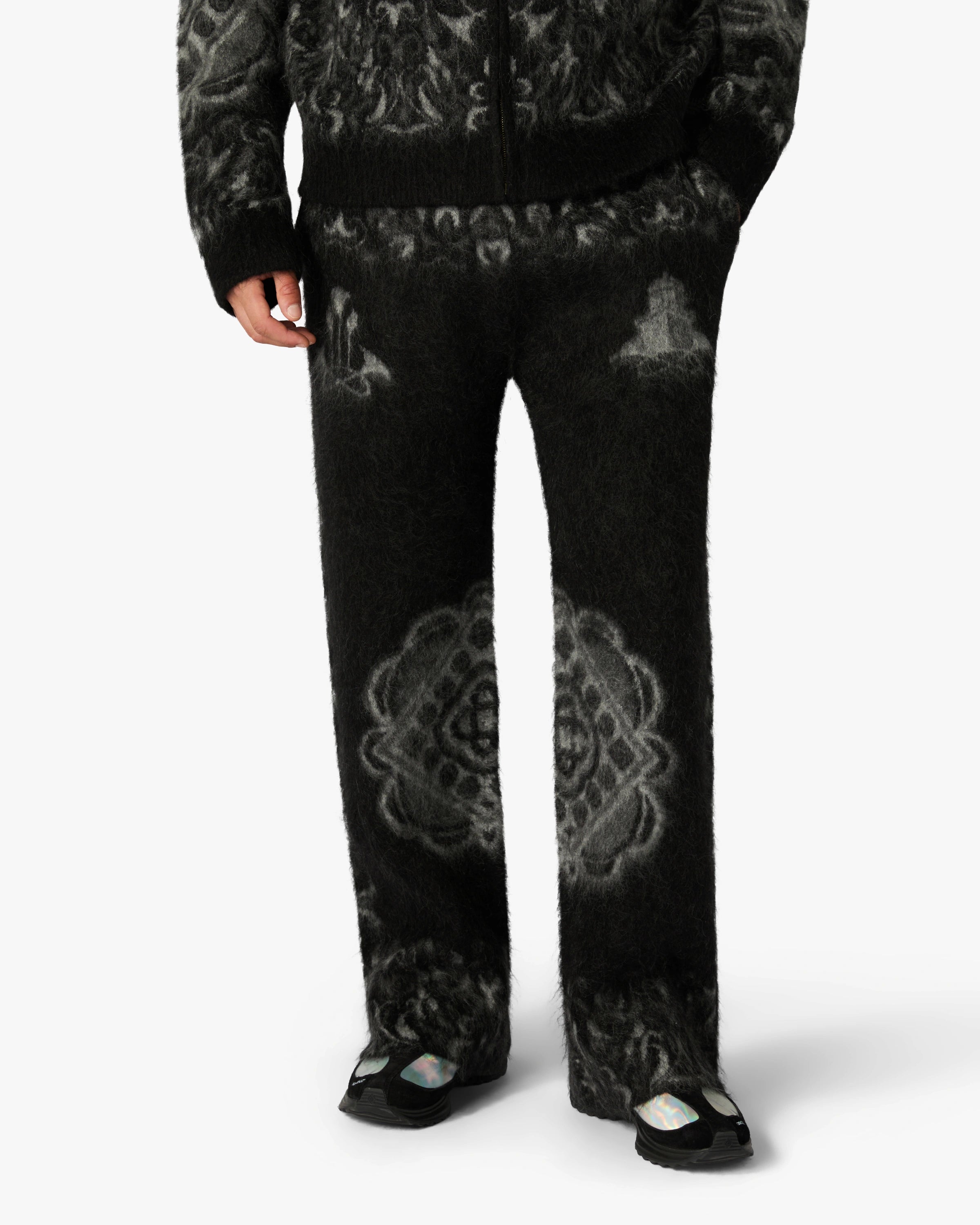 Casablanca Carpet pantaloni uomo neri miscela mohair