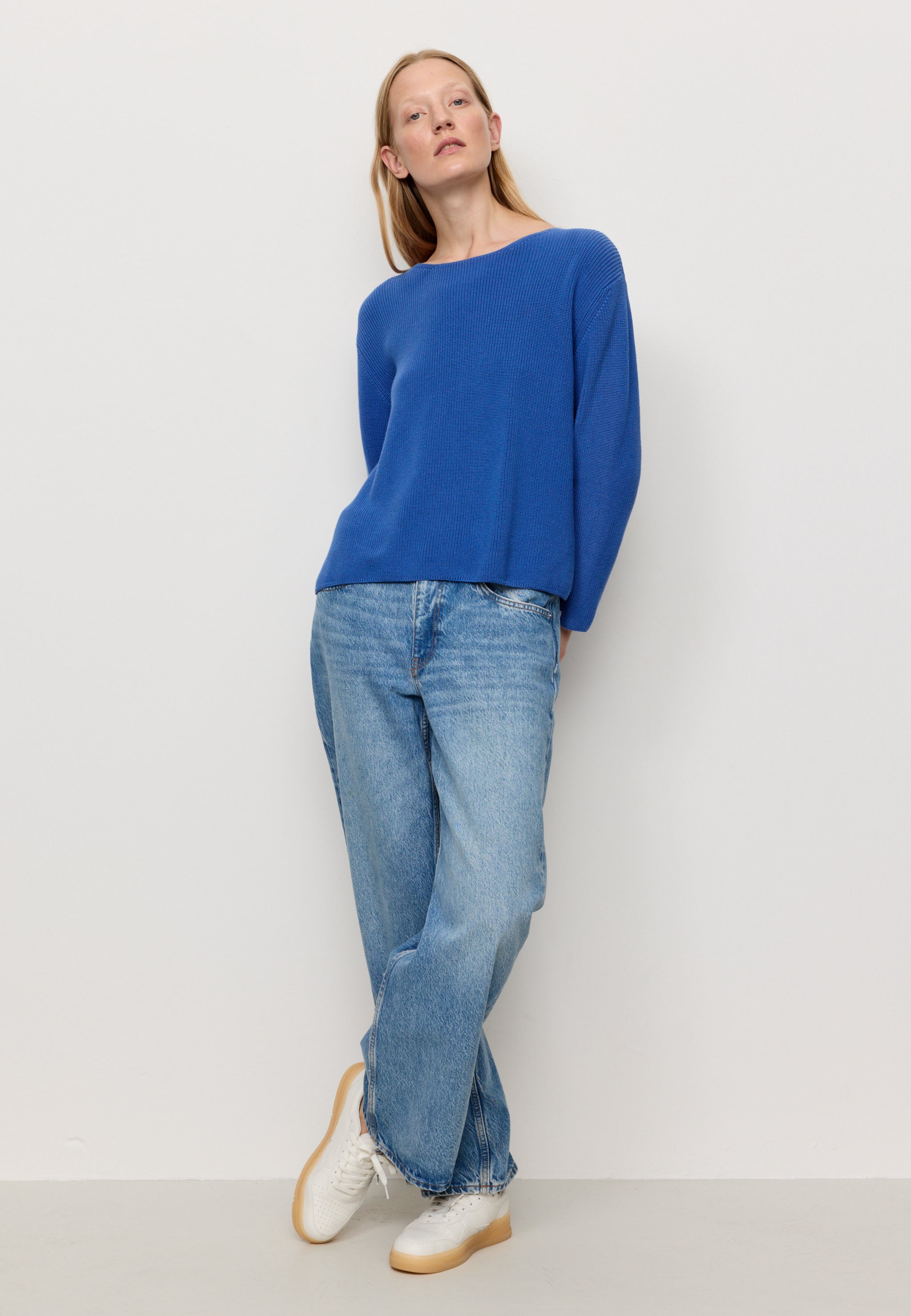 Recolution Viola maglione blu elettrico cotone bio