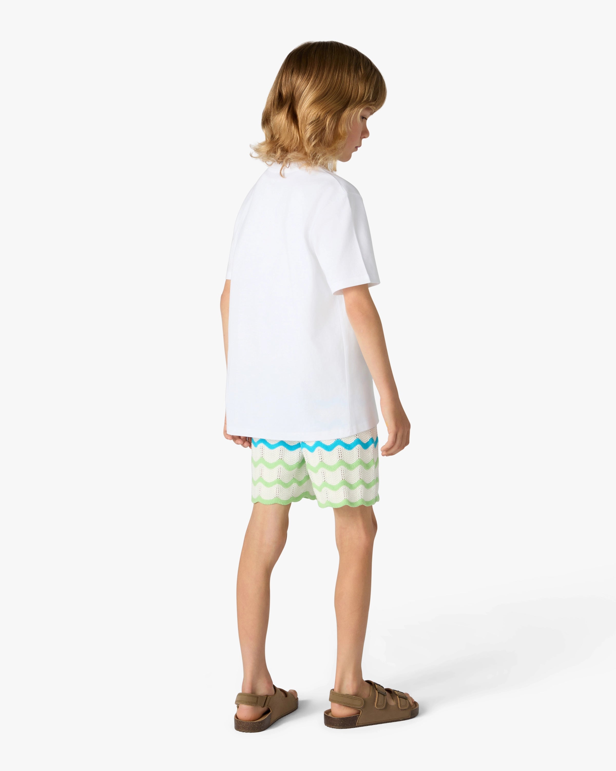 Casablanca Palm Tree t-shirt bimbo bianca cotone bio