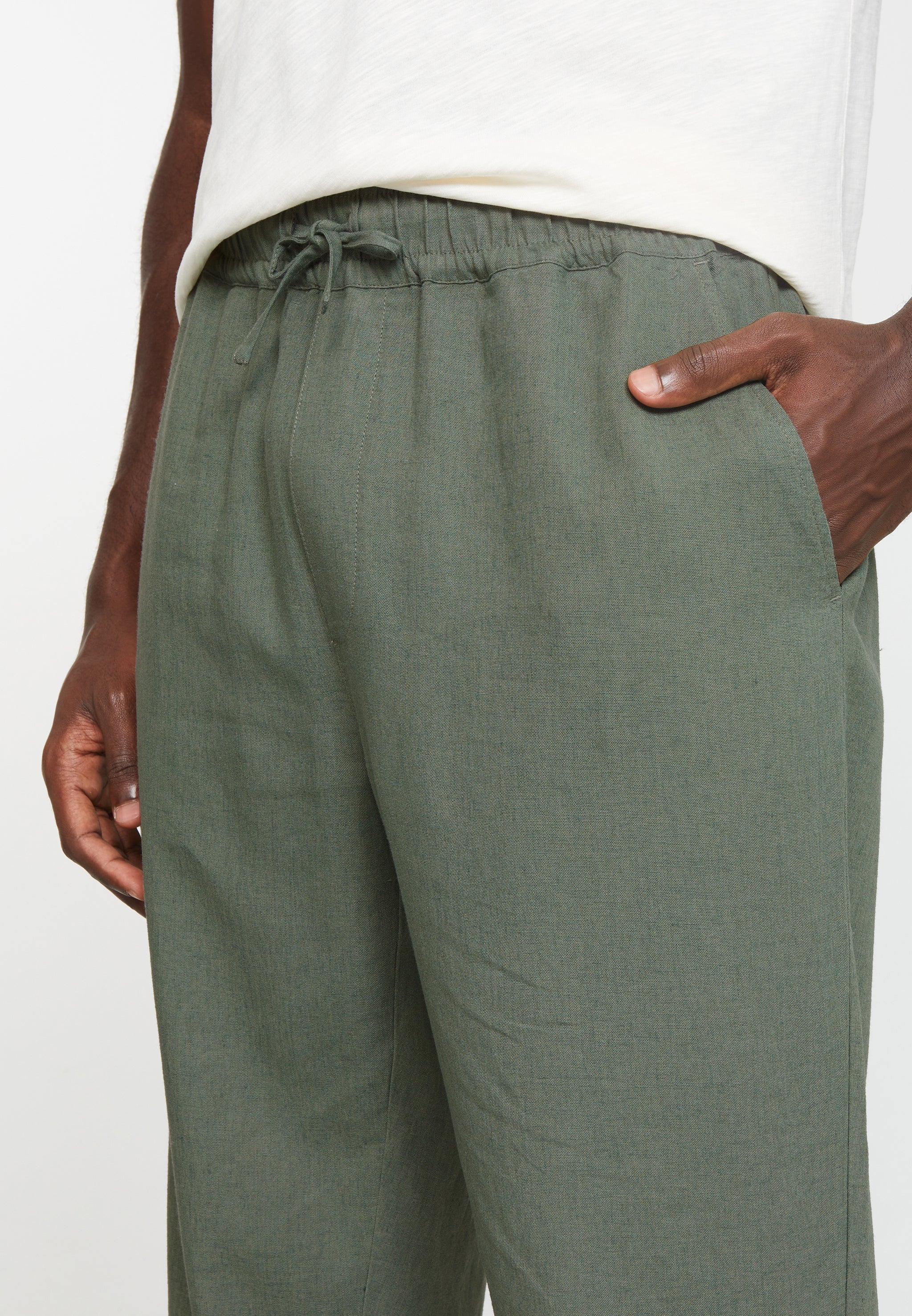 Recolution Tangelo pantaloni kaki lino viscosa