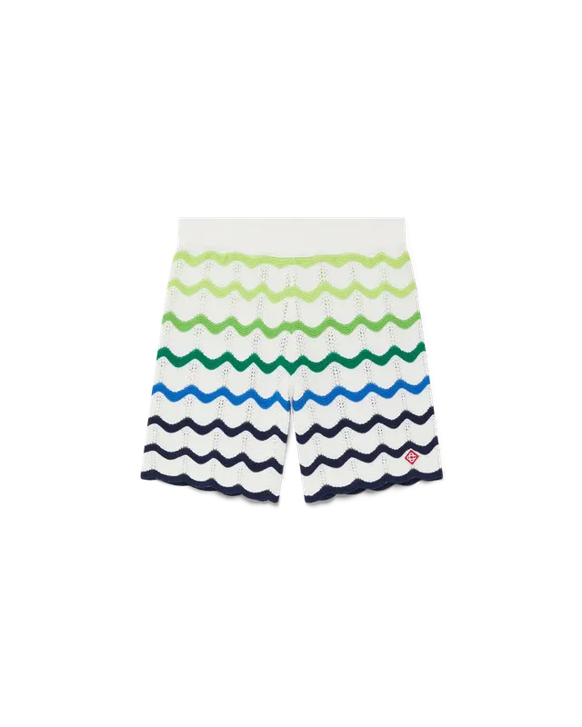 Casablanca Beach Club Gradient Wave Pantaloncini Bimbo Verde Cotone