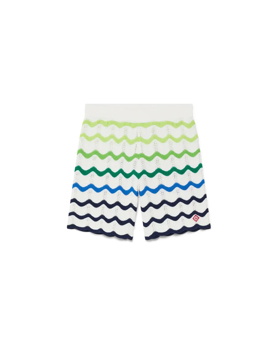 Casablanca Beach Club Gradient Wave Pantaloncini Bimbo Verde Cotone