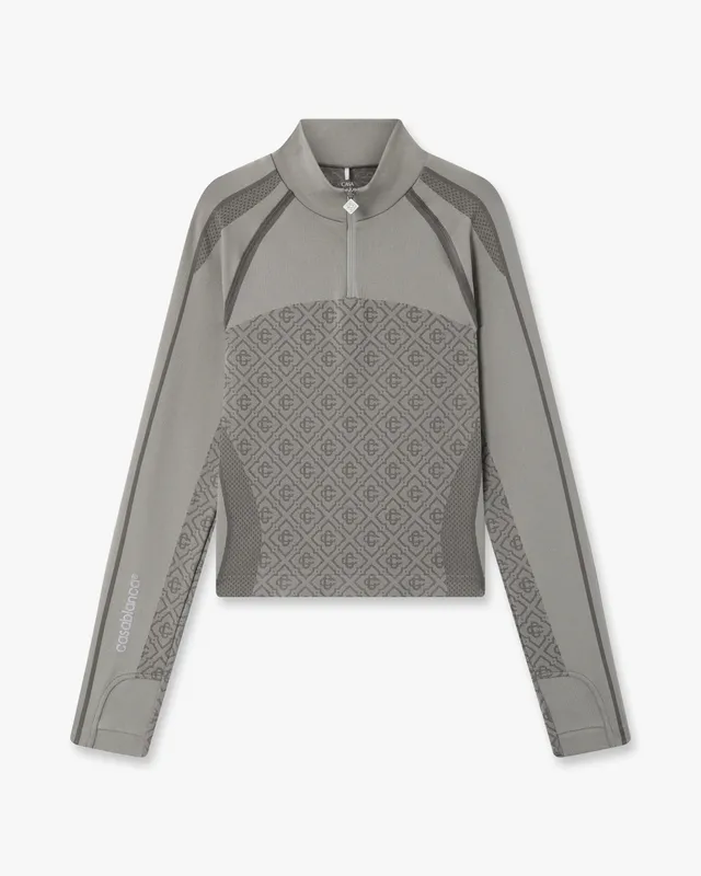 Casablanca Monogram top sport grigio chiaro