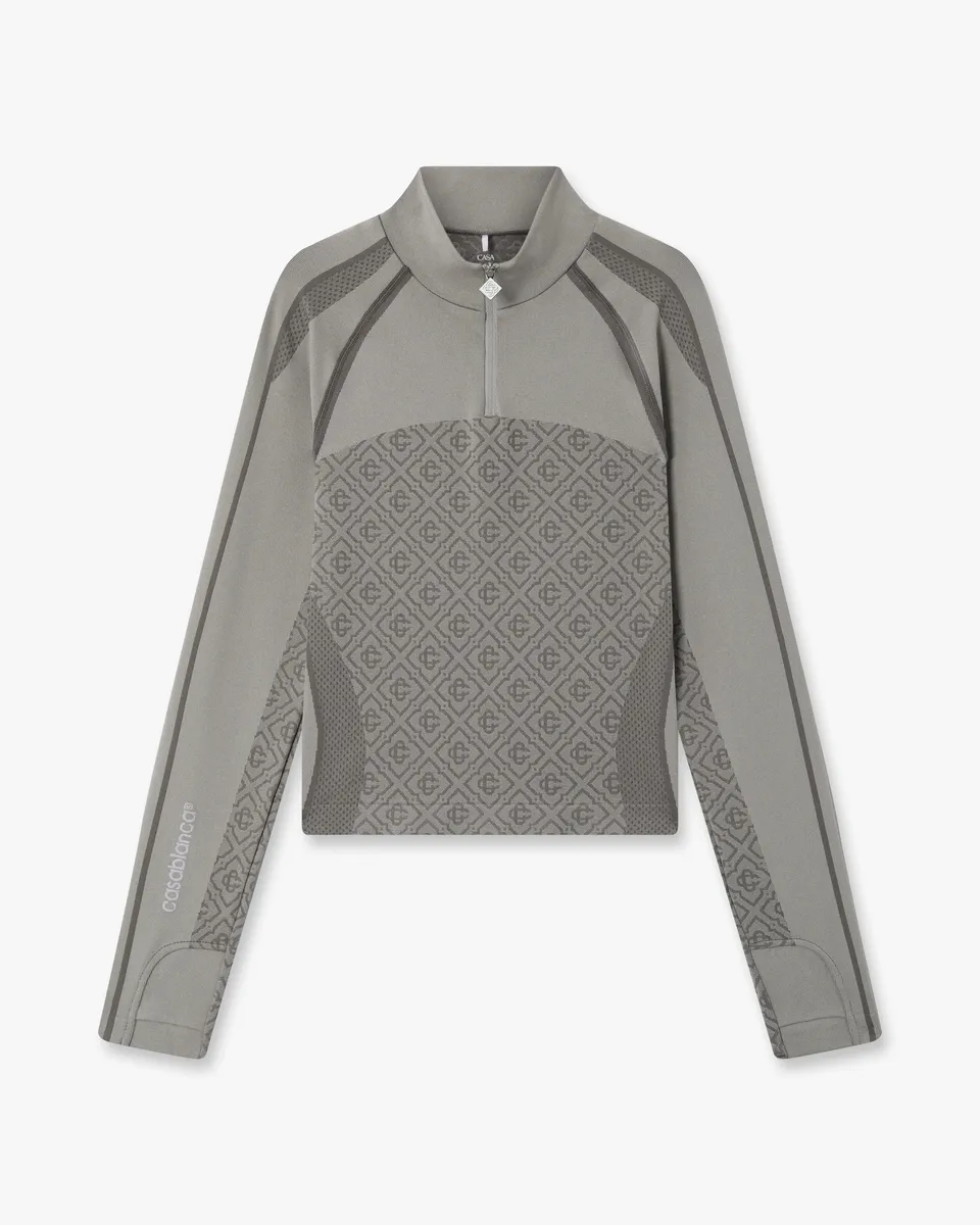 Casablanca Monogram top sport grigio chiaro