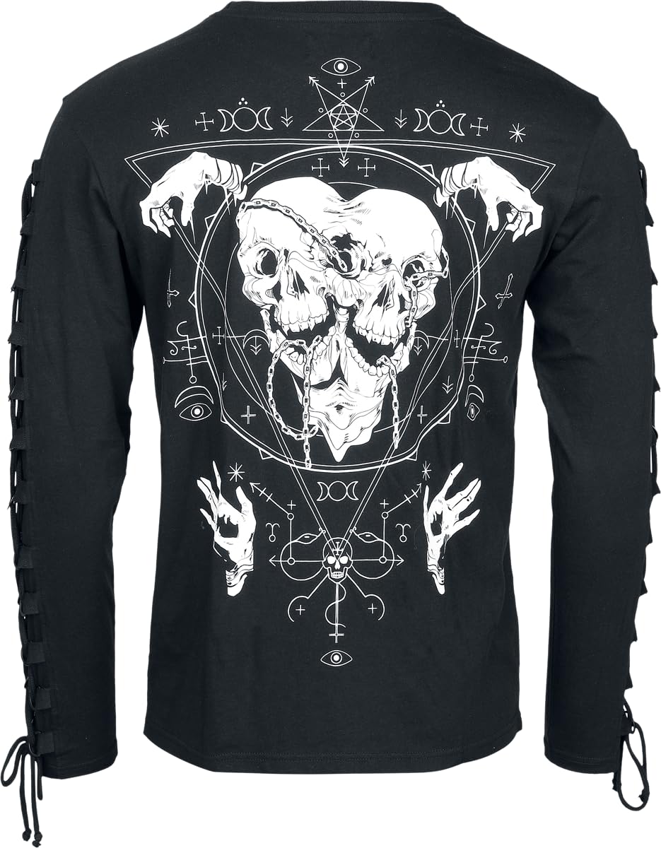 Gothicana by EMP Camicia Nera Allacciata maniche lunghe