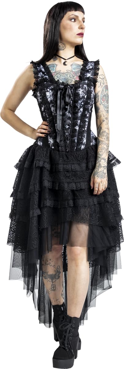 Gothicana by EMP Abito Nero Pizzo Stile Gotico Vittoriano