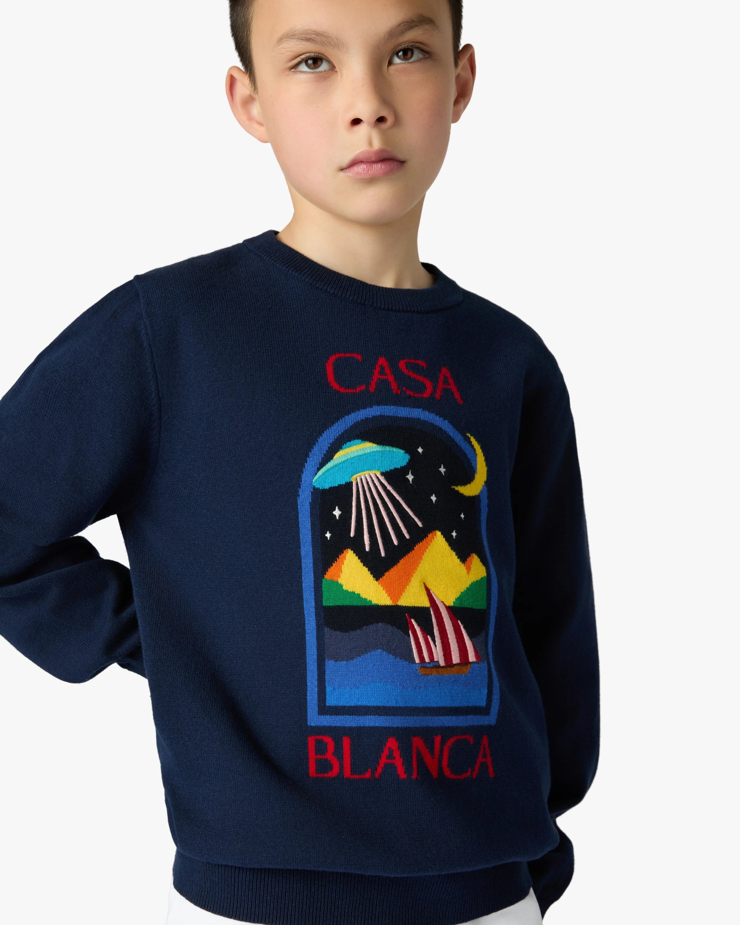Casablanca Pyramid Abduction maglione bambino nero cotone