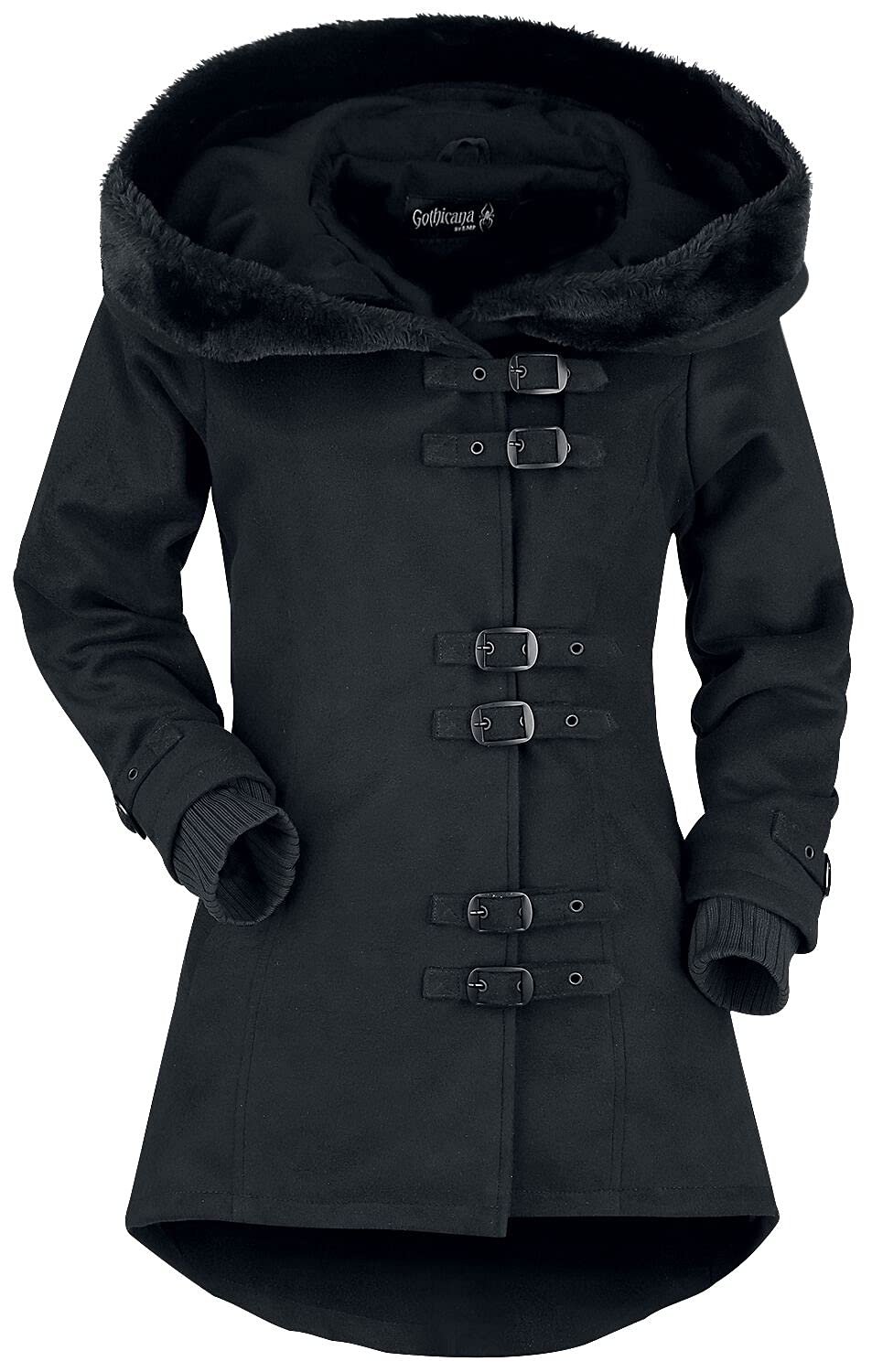 Gothicana by EMP giacca invernale nera con lacci