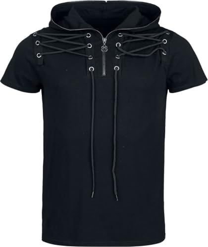 Gothicana by EMP T-Shirt Nera Cappuccio Lacci Taglia M