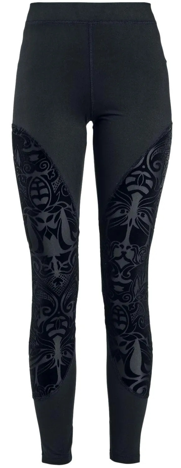 Gothicana by EMP Leggings Neri Floccati XXL Gothic