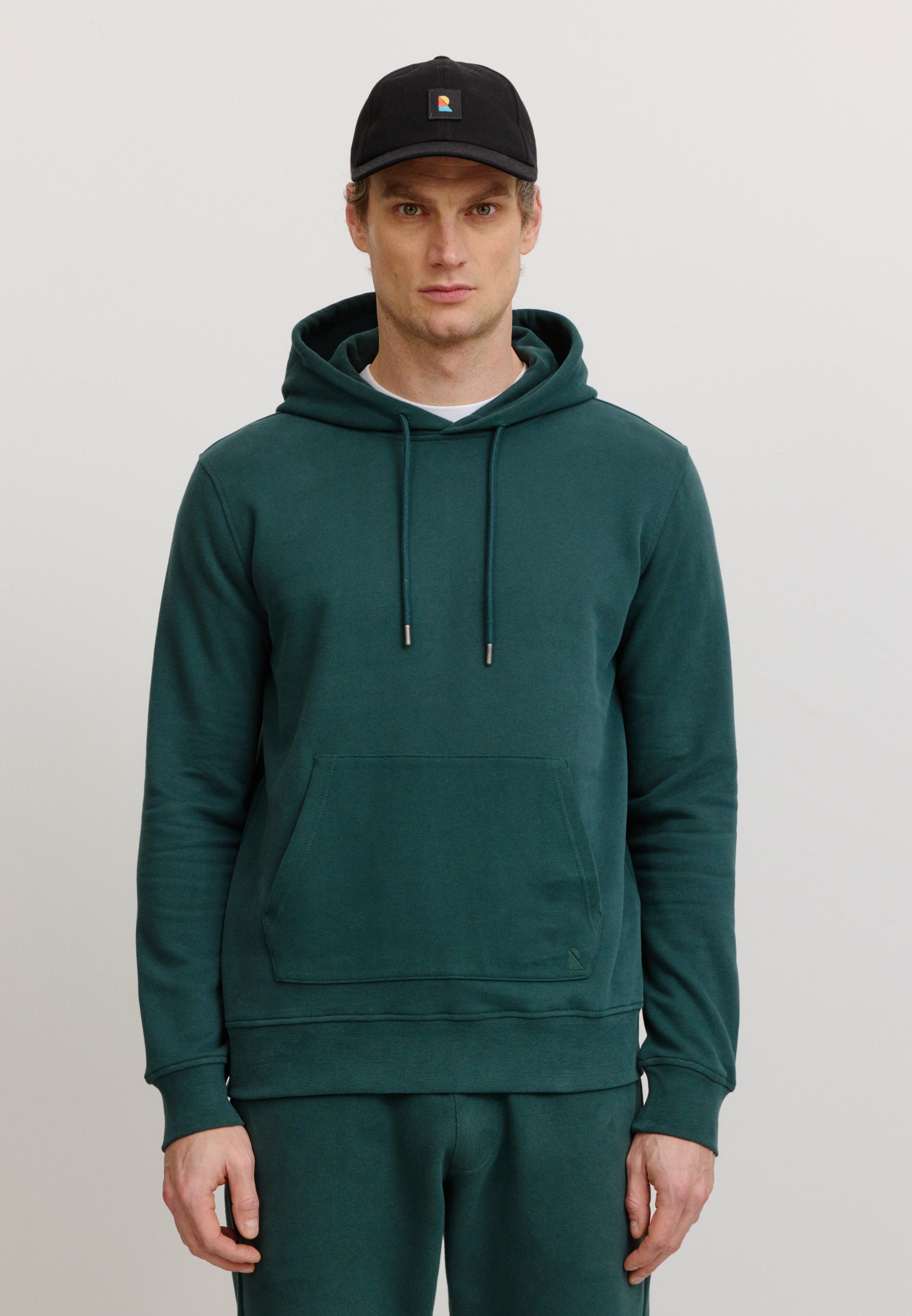 Recolution Duranta felpa hoodie verde scuro cotone bio