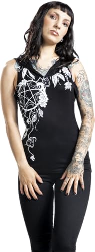 Gothicana by EMP Top Nero Cappuccio Stampa Frontale M