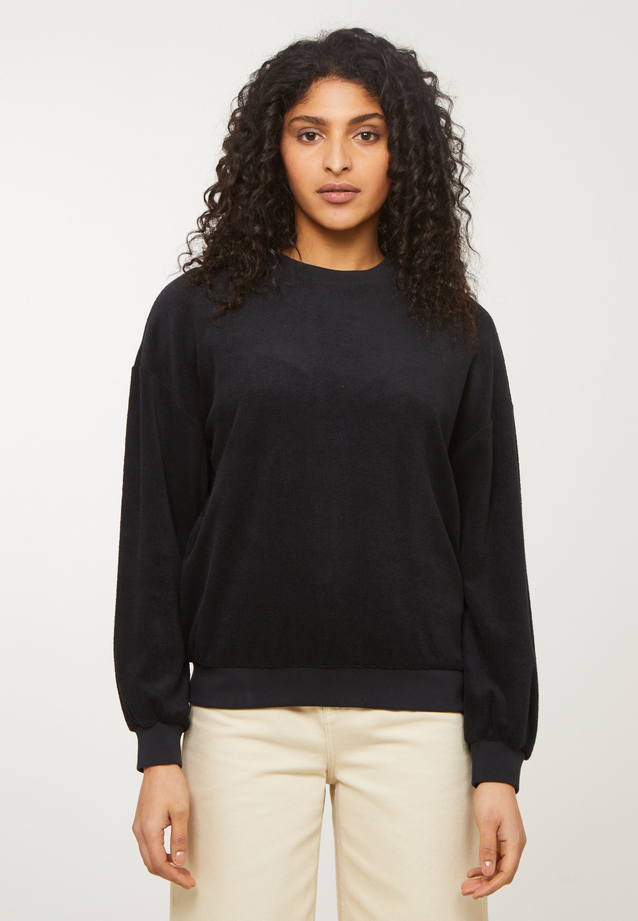Recolution NERINE felpa nero cotone bio loose fit