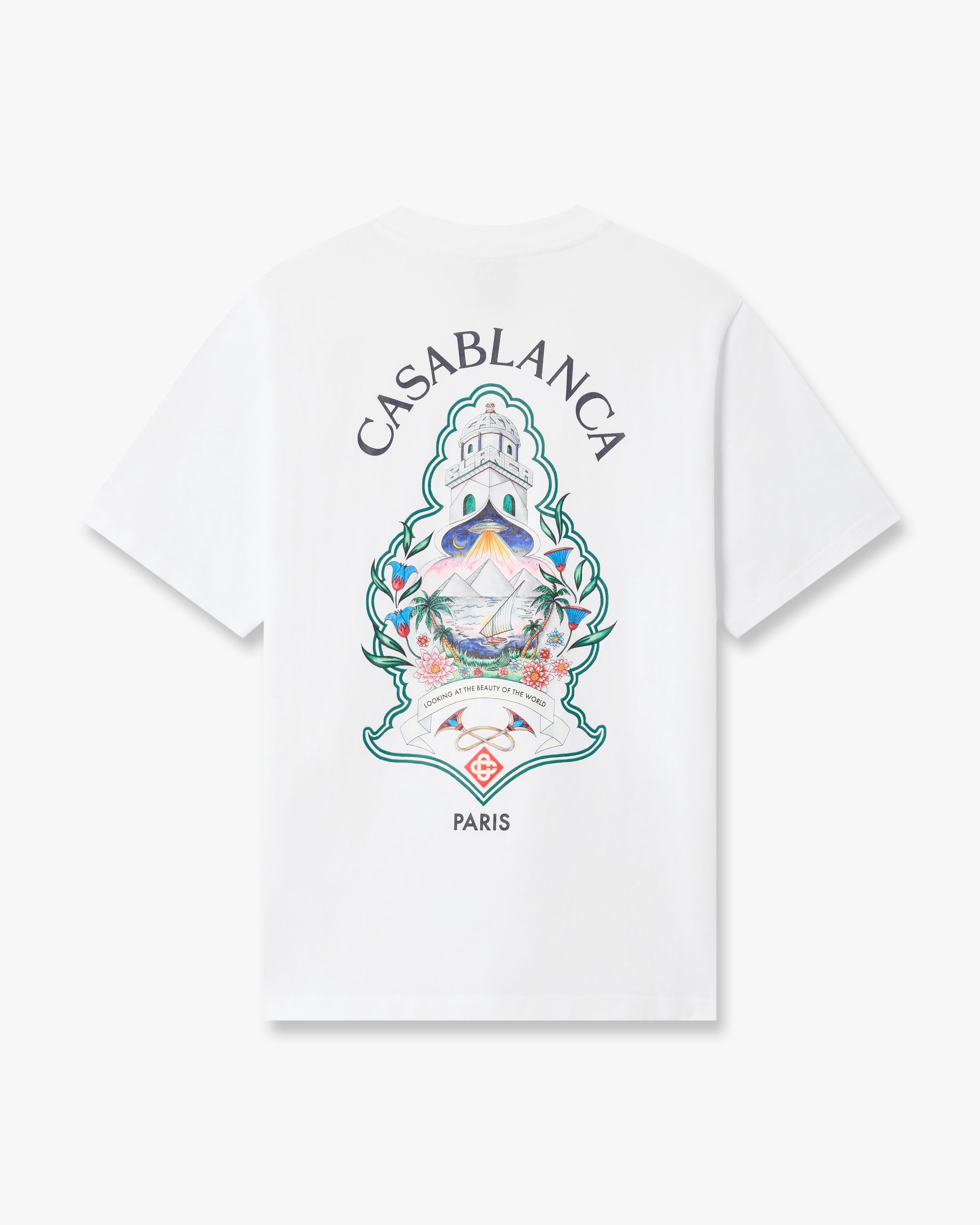 Casablanca Hotel Emblem t-shirt uomo bianca cotone