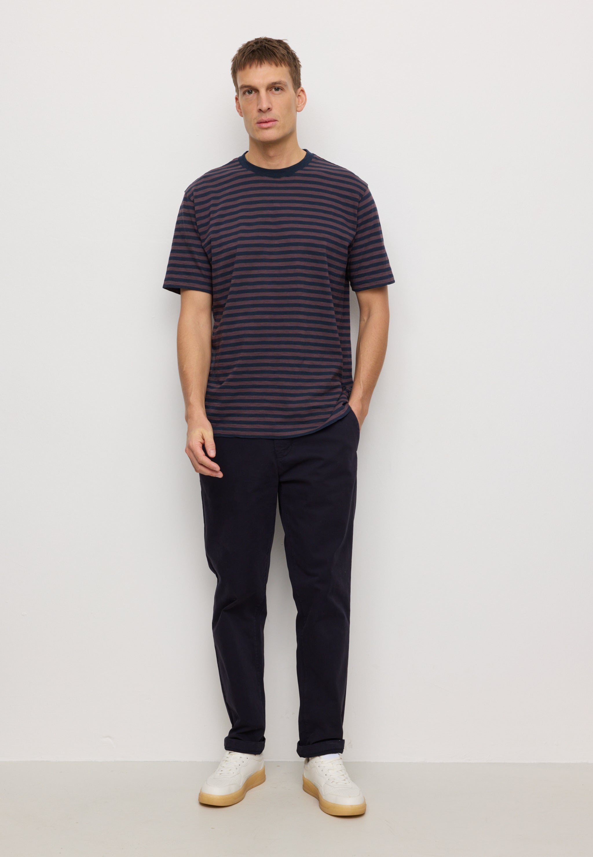 Recolution Delonix Stripes t-shirt uomo uva cotone bio