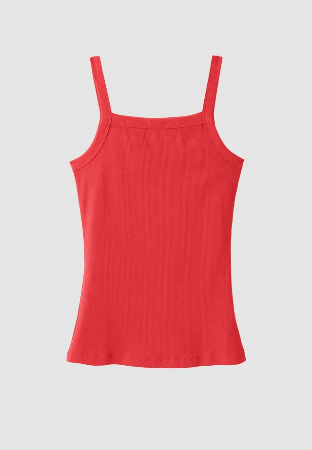 Recolution Daisy top donna rosso cotone modal elasticizzato