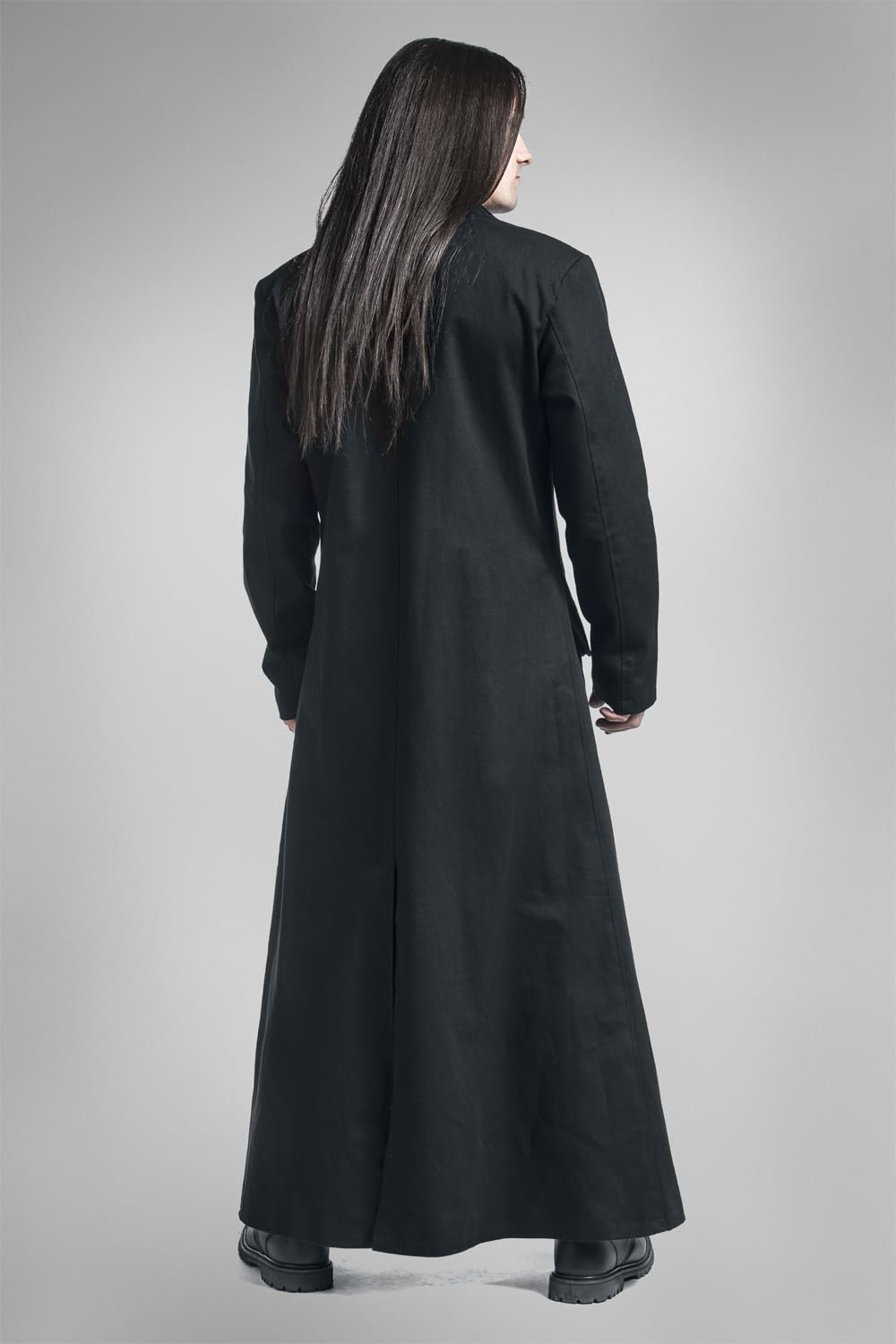 Gothicana by EMP cappotto militare lungo nero catena uomo