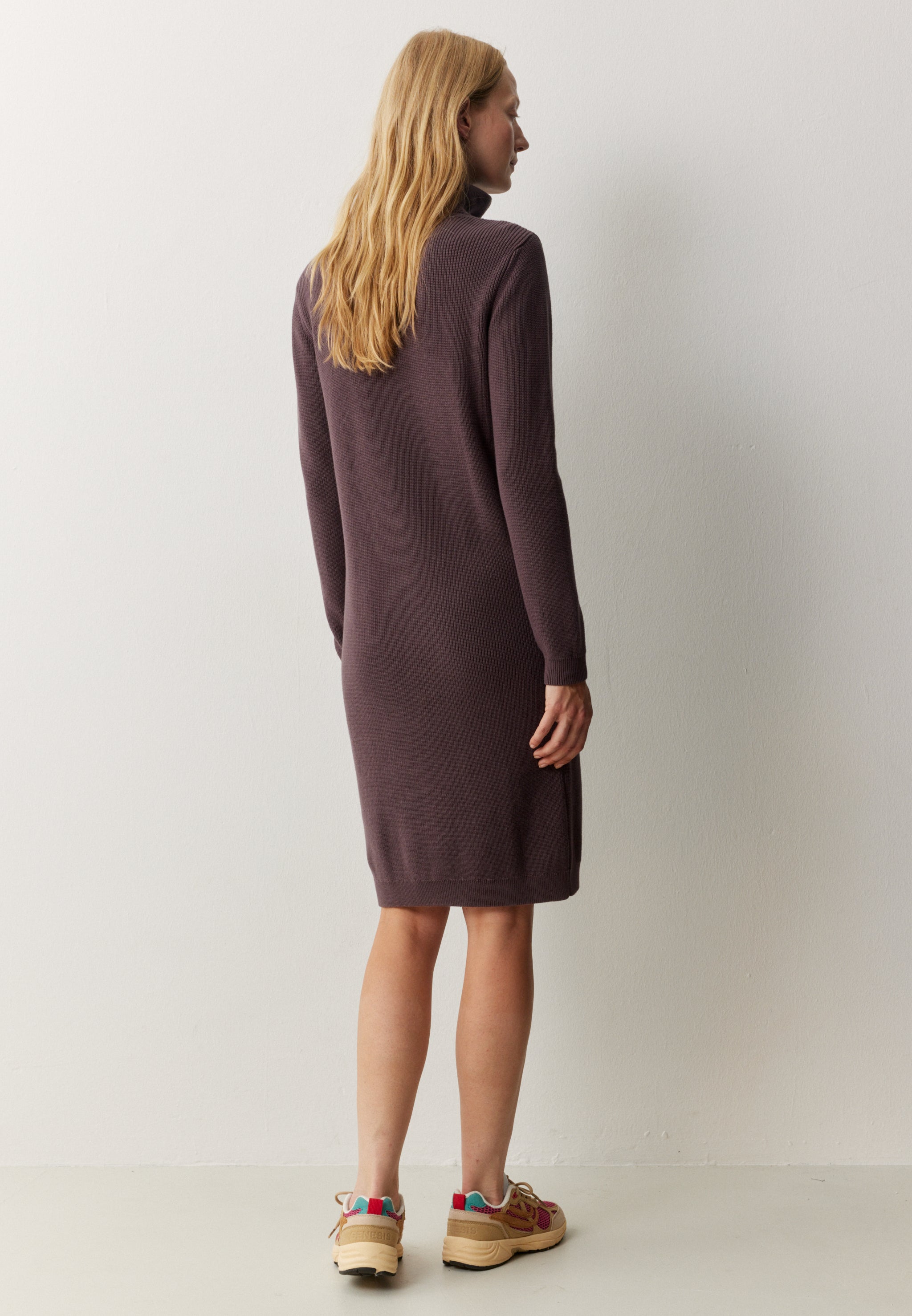 Recolution Stellera abito in maglia viola cotone bio