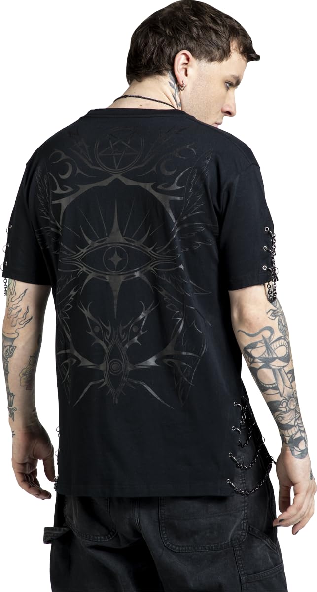 Gothicana The Void t-shirt nera uomo L cotone gotico