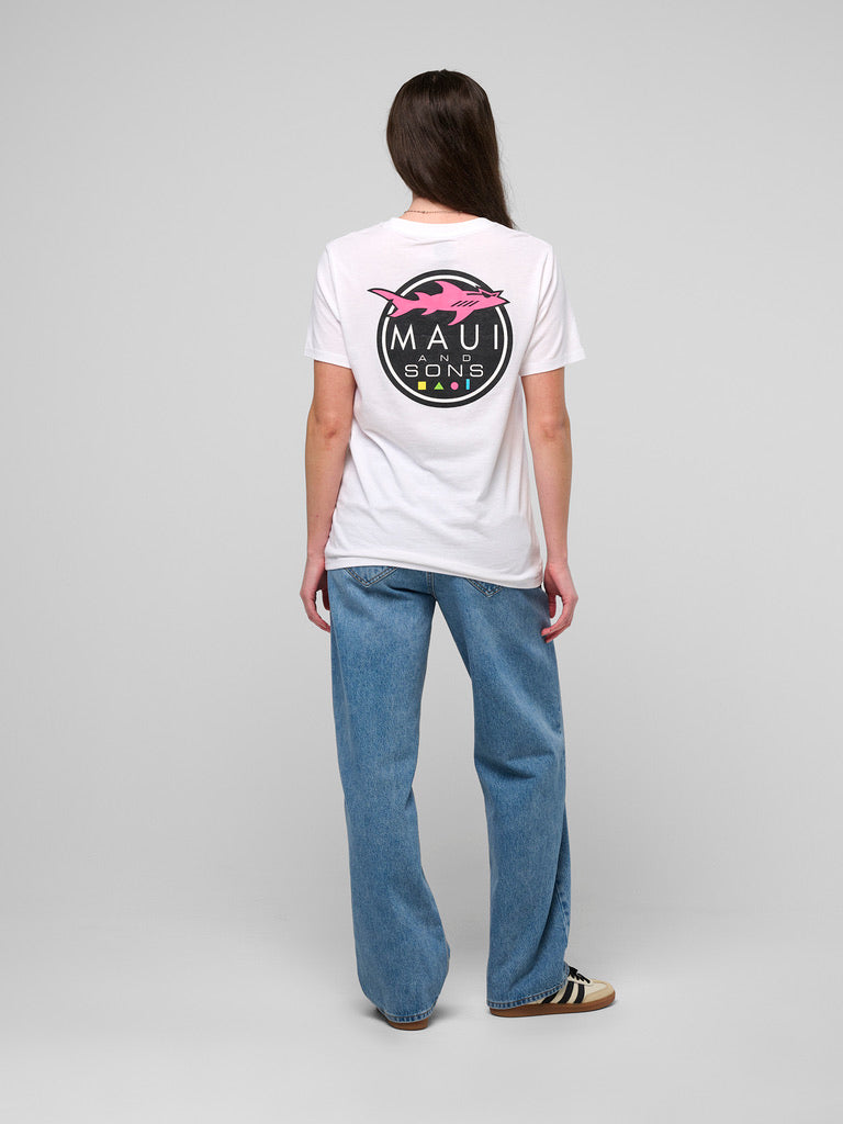 Maui and Sons Classic Shark Logo T-Shirt cotone
